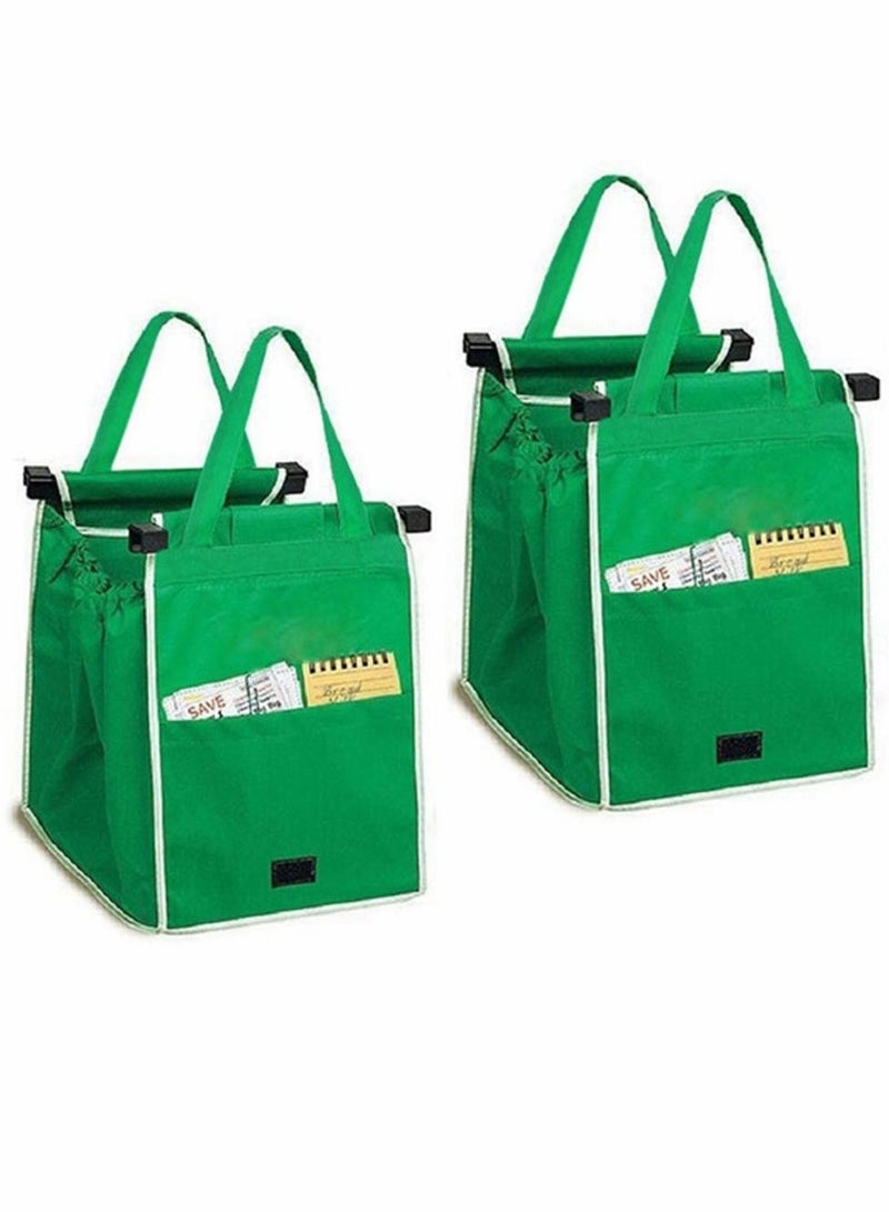 Y&D Reusable Shopping Bag, 2 Pcs Foldable Grocery Tote Bags with Handles  - Image 1