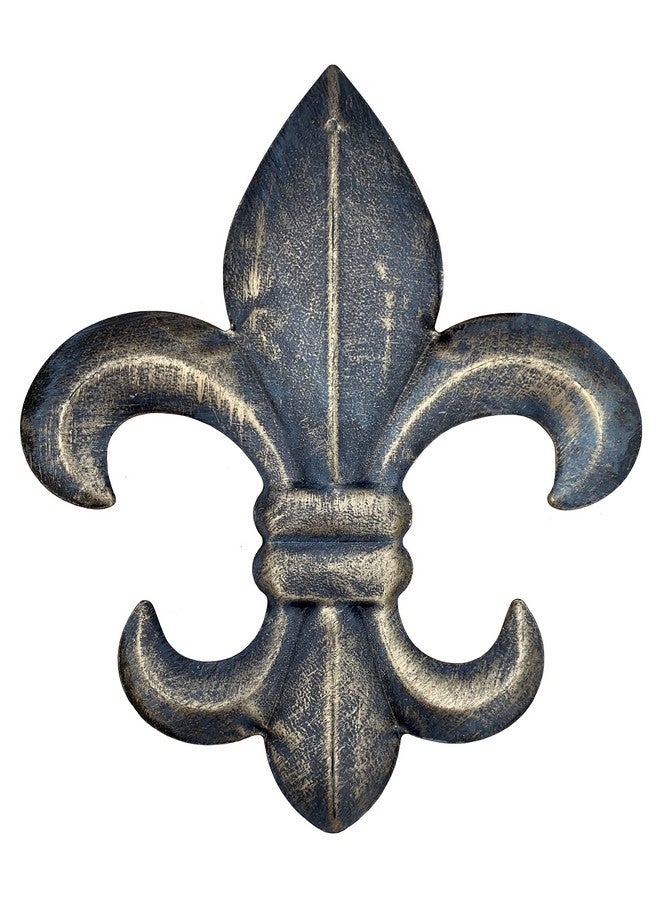 Top Brass 8 Metal Fleur De Lis Wall Plaque/Art With Hanger Rustic Creole Tuscan Decor (Weathered Bronze) - Image 1