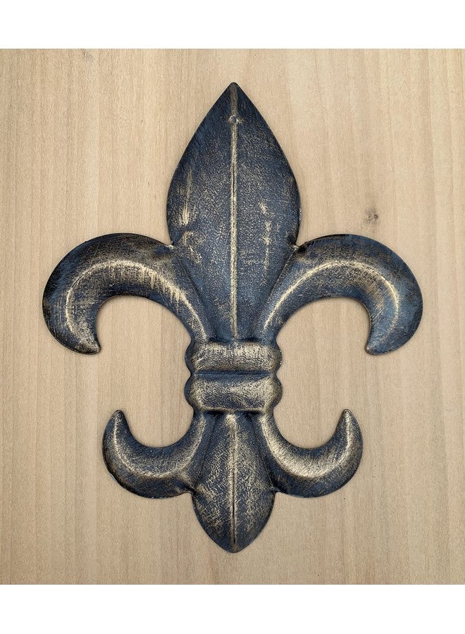 Top Brass 8 Metal Fleur De Lis Wall Plaque/Art With Hanger Rustic Creole Tuscan Decor (Weathered Bronze) - Image 2