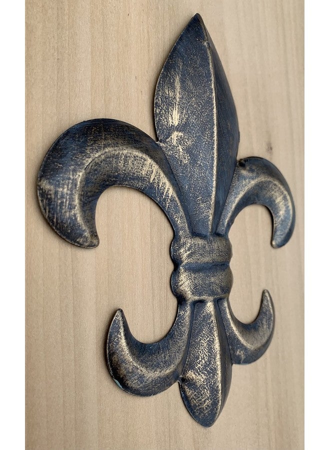 Top Brass 8 Metal Fleur De Lis Wall Plaque/Art With Hanger Rustic Creole Tuscan Decor (Weathered Bronze) - Image 3