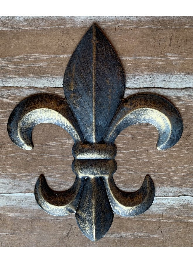 Top Brass 8 Metal Fleur De Lis Wall Plaque/Art With Hanger Rustic Creole Tuscan Decor (Weathered Bronze) - Image 5