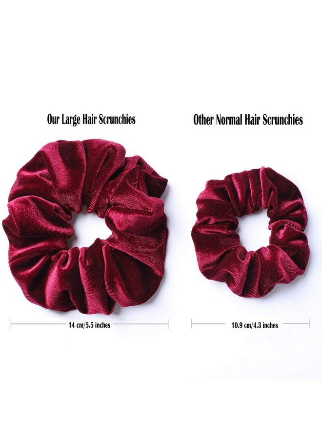 وولاين 6 ربطات شعر كبيرة من المطاط المخملي، أربطة شعر كبيرة الحجم، ربطات شعر ناعمة للنساء، 6 ألوان - Image 3