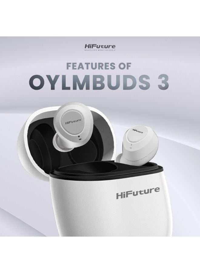HiFuture OlymBuds3 25Hrs Comfort Fit Wireless Earbuds, White Color, HEO3 - Image 4