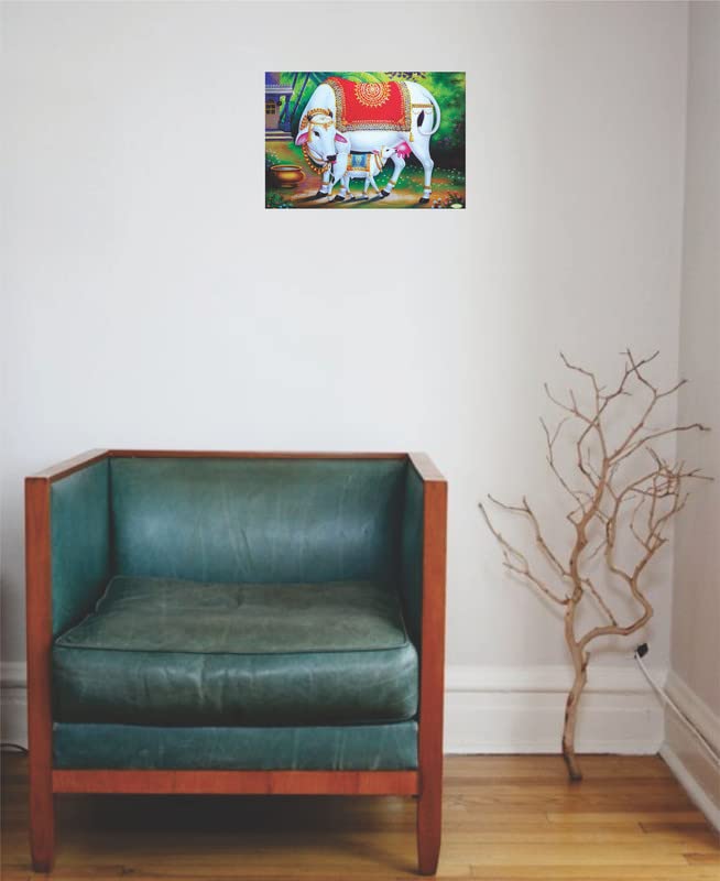 Byte Shop Kamdhenu Cow Multicolor Wall Posters 18x12 - Image 2