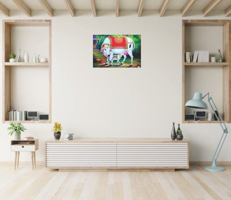 Byte Shop Kamdhenu Cow Multicolor Wall Posters 18x12 - Image 3