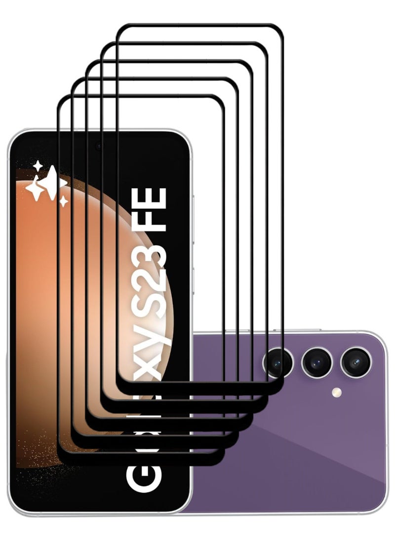 ACLIX 5 Pieces Antistatic ESD Dustproof Premium Quality High Definition Tempered Glass Screen Protector Designed For Samsung Galaxy S23 FE - Image 1