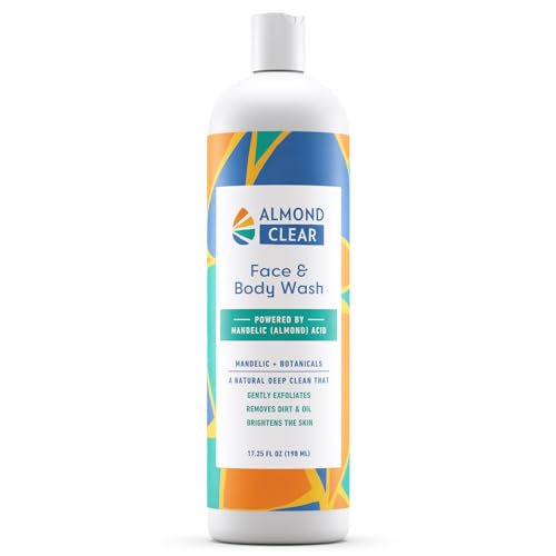 Almond Clear Face  Body Wash  Skin Care for Acne and FolliculitisProne Skin  Gentle Acne Face  Body Wash Exfoliating Cleanser with Mandelic Acid  1725 oz