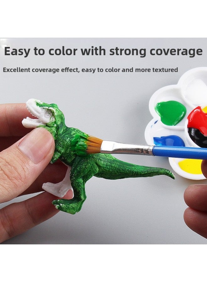 Dinosaur Model Painted Children's Toys Creative DIY Painted Solid Drop Resistant Toys For Boys And Girls Night Market-Color:White Tyrannosaurus Rex + Hand Painted Tools - Image 4