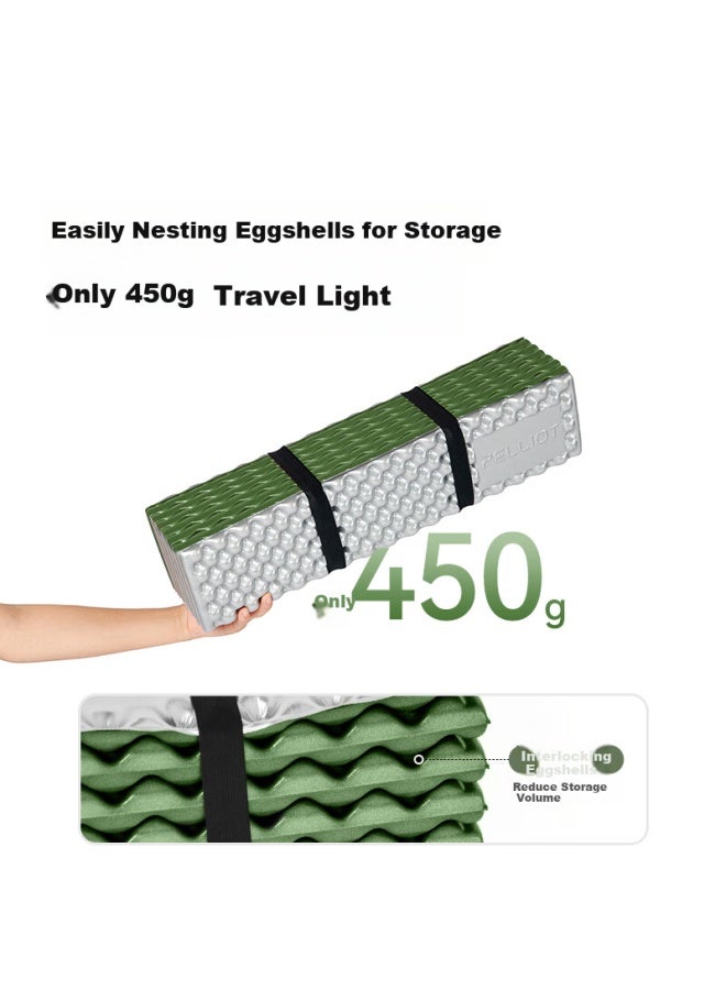Pelliot Outdoor Moisture-proof Mat Camping Folding Portable Thickened Egg Nest Mat For Mountaineering Hiking Egg Slot Mat 16502851 Olive Green - Image 4