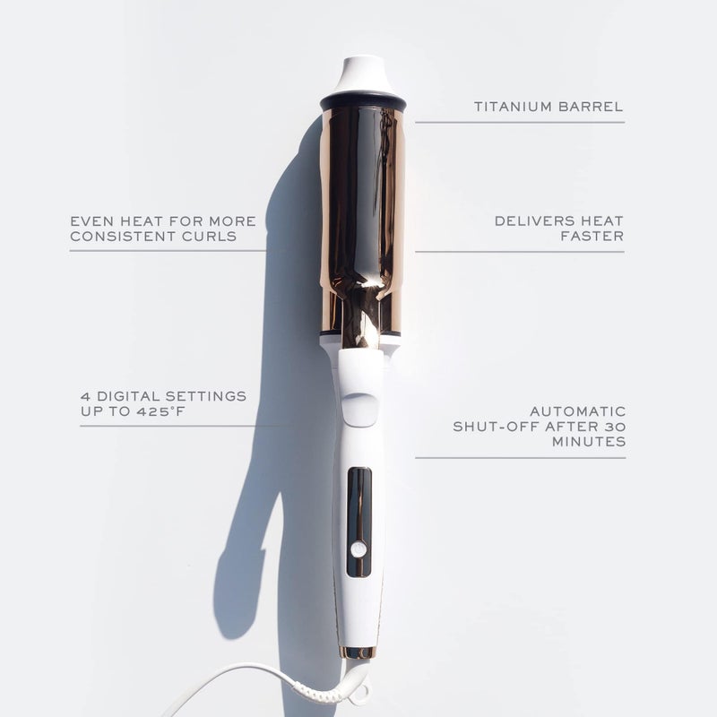 Kristin Ess Kristin Ess Hair 2 Inch Titanium Curling Iron for Big Blowout Waves + Volume-2” Salon Professional Wide + Large Barrel Curling Iron - Auto Shut-Off - Smooth+Shiny Loose Waves for Medium to Thick Hair - Image 2