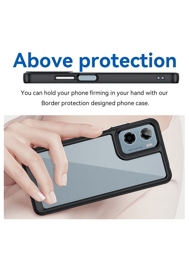 【1+1 Sets】 For Motorola Moto G05/ Motorola Moto E15 Case u0026 Screen Protector Transparent Frame Protective Cover with Tempered Glass Screen Protector - Image 4