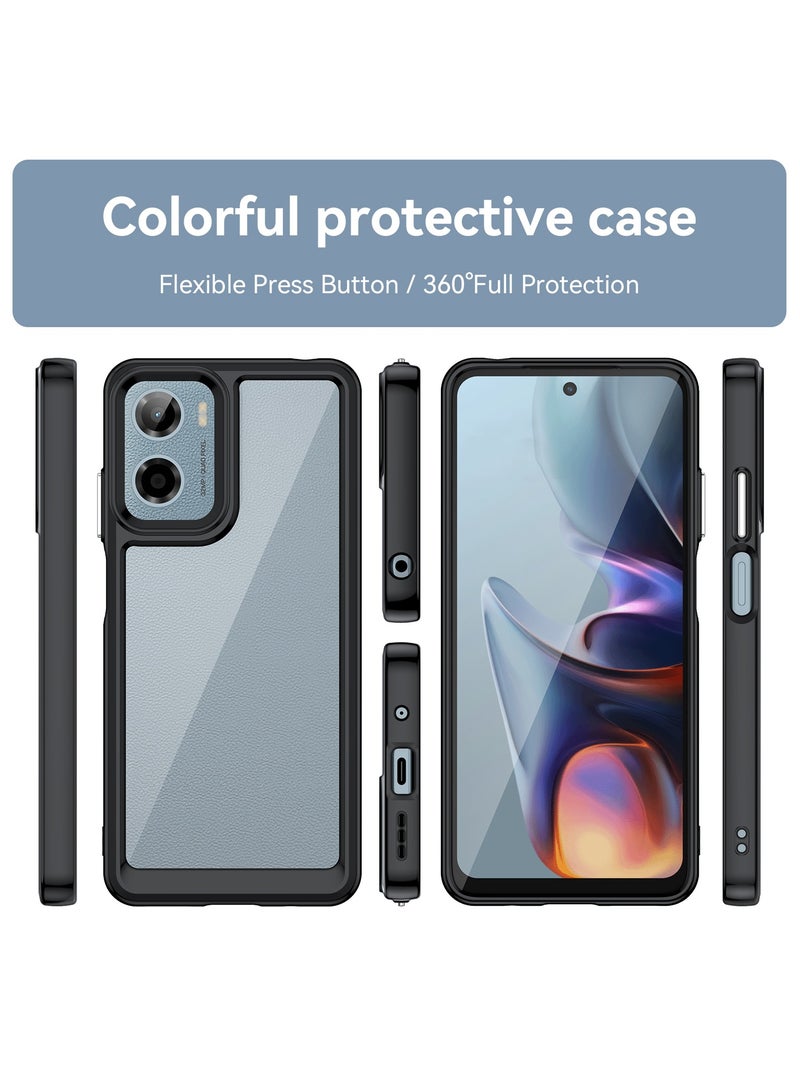 【1+1 Sets】 For Motorola Moto G05/ Motorola Moto E15 Case u0026 Screen Protector Transparent Frame Protective Cover with Tempered Glass Screen Protector - Image 2