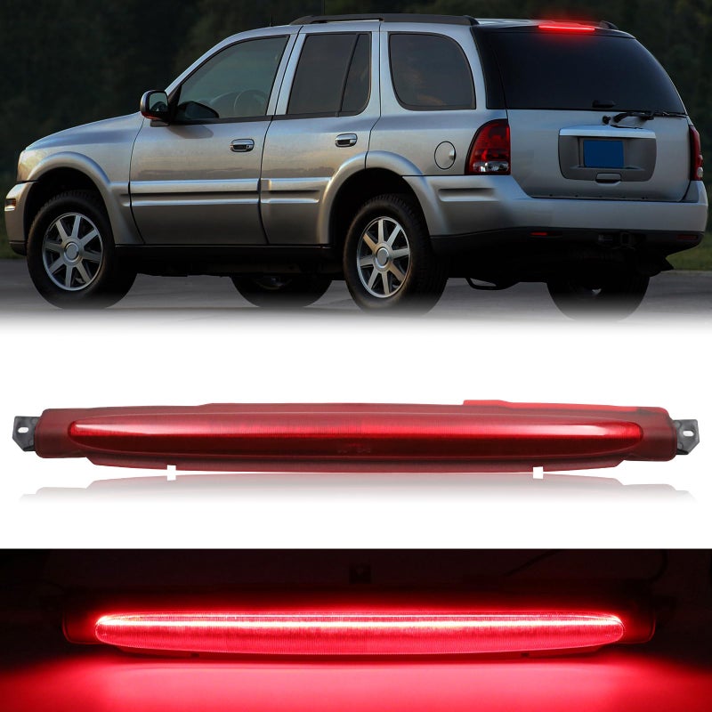 AUYICH LED Third Brake Light Compatible with Trailblazer Envoy 20022009 Bravada 20022004 Ascender 20032008 97X 20052009Replacement 3rd Brake Rear Center High Mount Stop Light Clear Lens