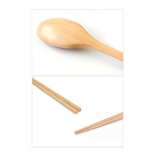 Ecloud Shop® Wooden Spoon Chopsticks Sets Korean Dinnerware Combinations 2pcs - Image 5