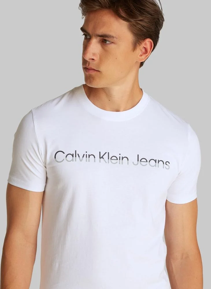 Calvin Klein Jeans Logo Print Crew Neck T-Shirt