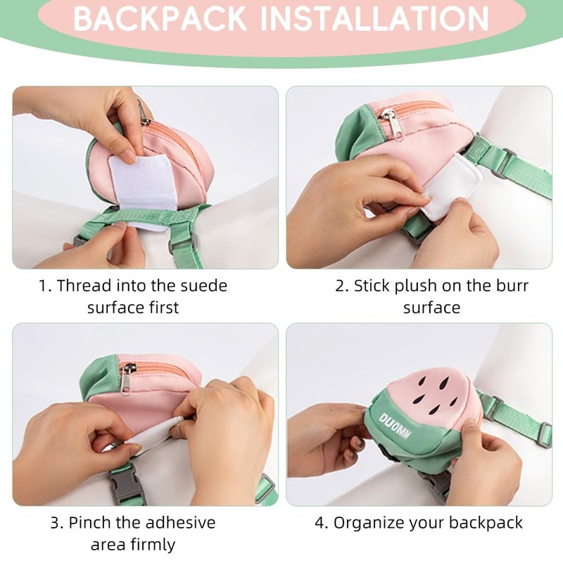 Qpets® حزام صدر للكلاب ®، حزام لطيف للجرو مع حقيبة بسحاب قابلة للإزالة وطوق للكلاب، حزام صدر قابل للتعديل 4 اتجاهات للإفراج السريع للكلاب الصغيرة وحزام للقطط (S، محيط الرقبة 32-40 سم، محيط الصدر 43-51 سم) - Image 4