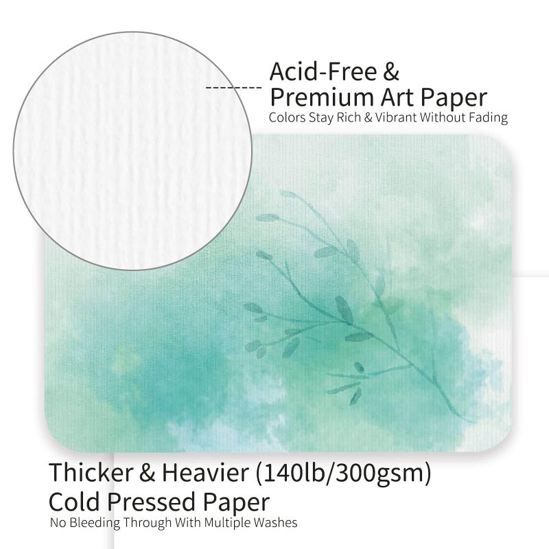 Funto Blank Watercolor Paper Postcards, 50 Cards, 4x6, 140lb/300gsm, Acid-Free Heavyweight Art Paper for Thank You Notes & Greeting Cards - Image 4
