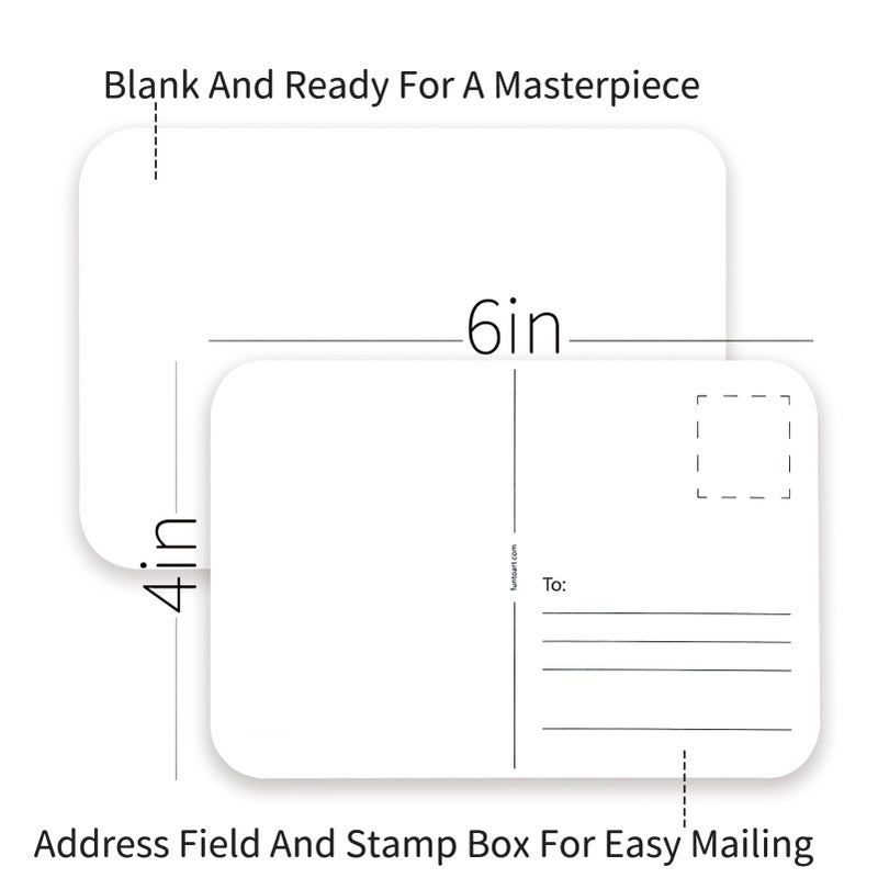 Funto Blank Watercolor Paper Postcards, 50 Cards, 4x6, 140lb/300gsm, Acid-Free Heavyweight Art Paper for Thank You Notes & Greeting Cards - Image 3