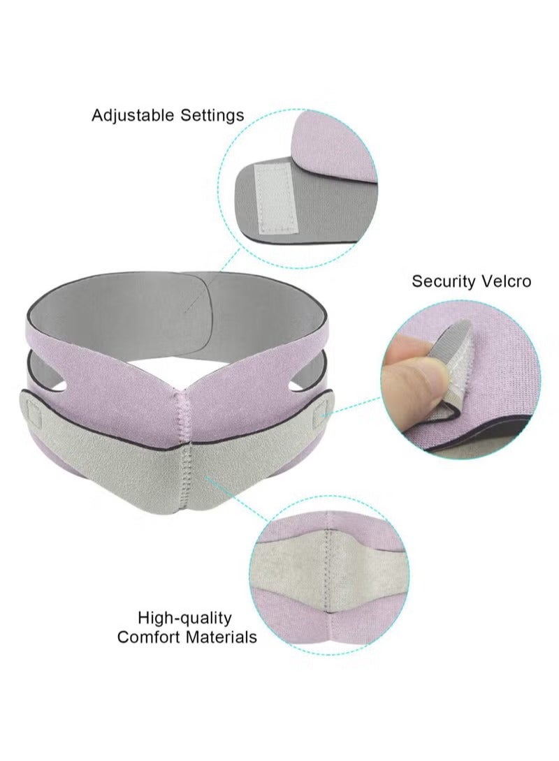 حزام تنحيف الوجه، حزام شد الذقن والخد على شكل حرف V بدون ألم، حزام تشكيل الوجه، لمكافحة الشيخوخة والتجاعيد وتقليل الذقن المزدوجة ومضاد للشخير (أرجواني) - Image 5