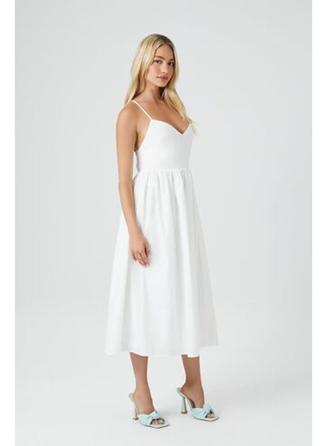 FOREVER 21 فستان بوبلين متقاطع متوسط الطول - Image 3