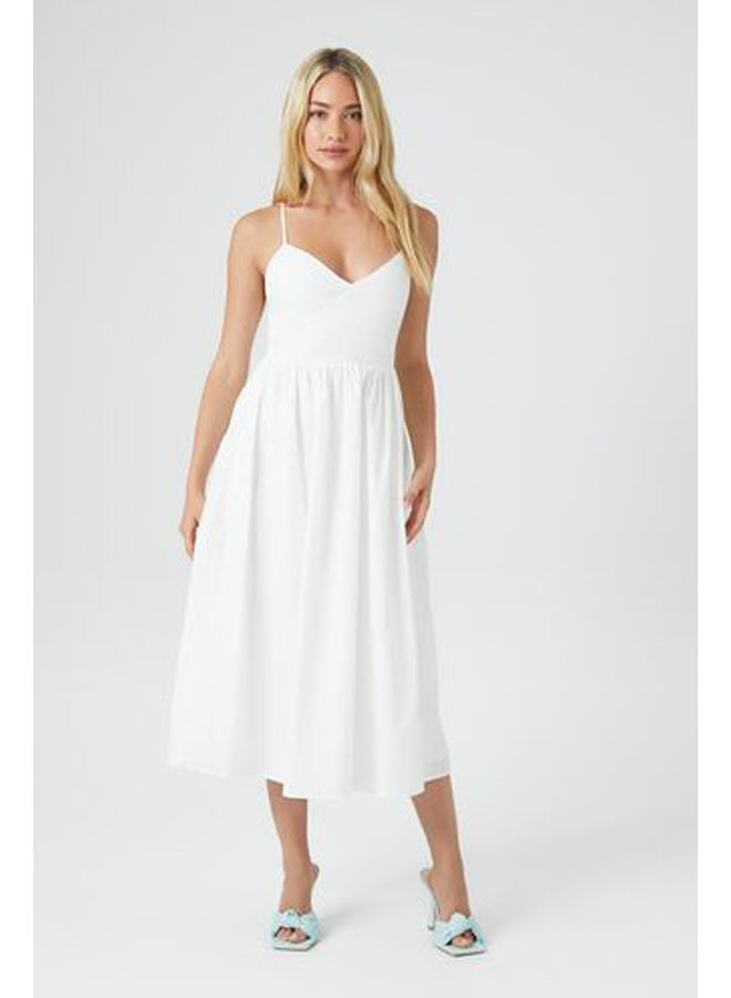 FOREVER 21 فستان بوبلين متقاطع متوسط الطول - Image 5