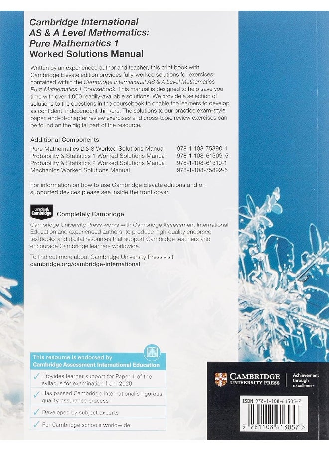 Cambridge International AS & A Level Mathematics Pure Mathematics 1 Worked Solutions Manual with Cambridge Elevate Edition  - Image 2