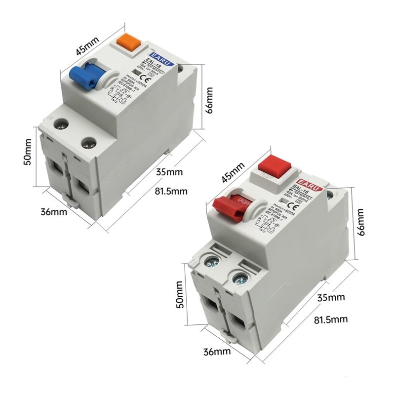 Residual Current Circuit Breaker 2P 10mA 30mA 100mA AC Type 63A Short Circuit Leakage Protection - Image 4