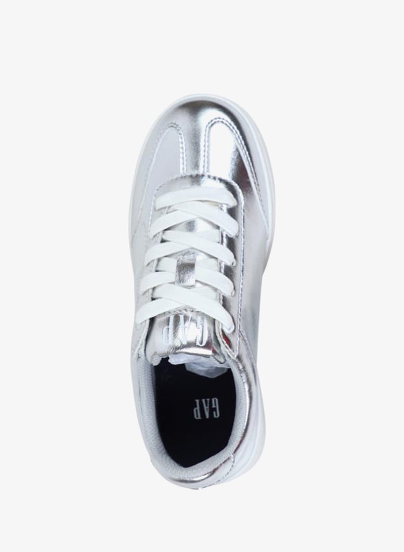 GAP Girls' Metallic Sneakers with Lace-Up Closure - SEATTLE - Image 4