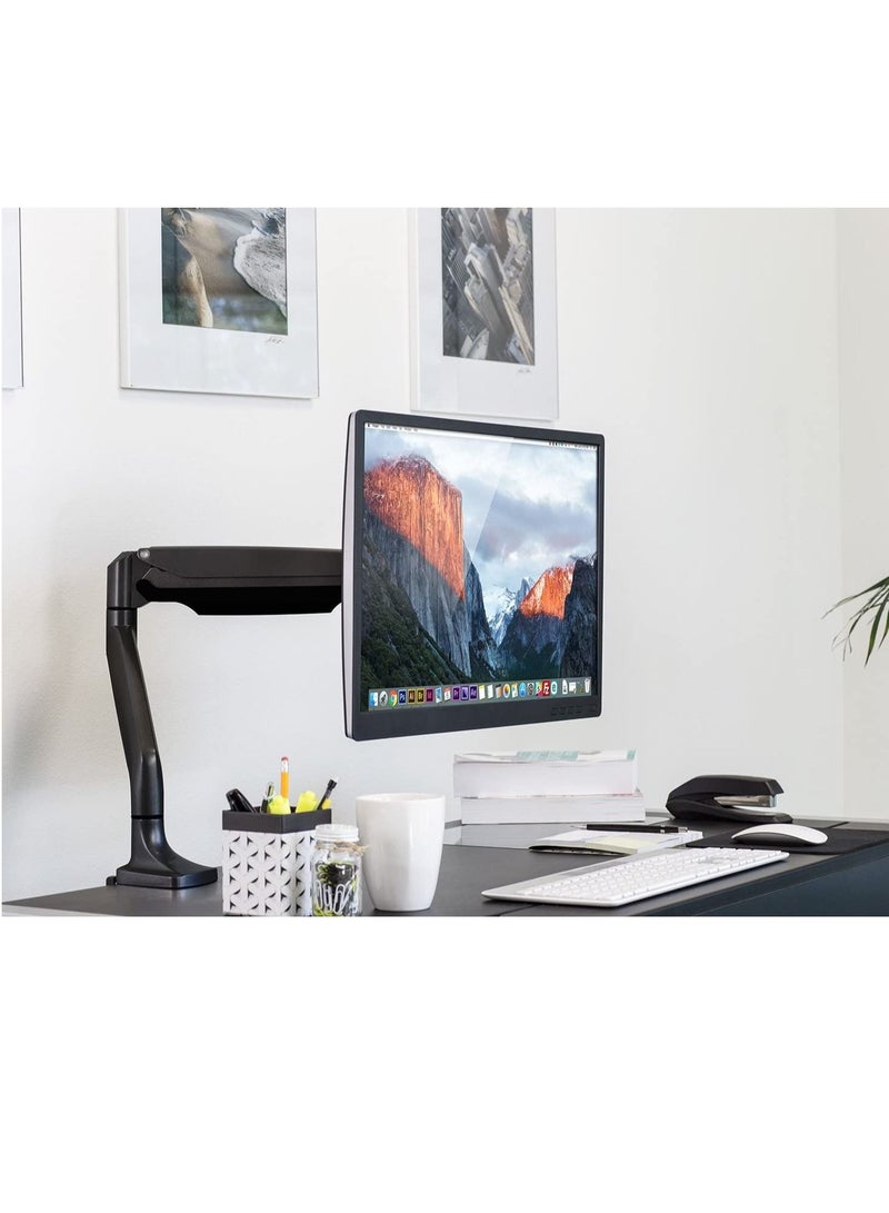 Single Monitor Arm Desk Mount | Gas Spring Monitor Arm | Full Motion Articulating Height Adjustable | Fits 21 22 23 24 27 30 32 Inch VESA Compatible Computer Screen - Image 2