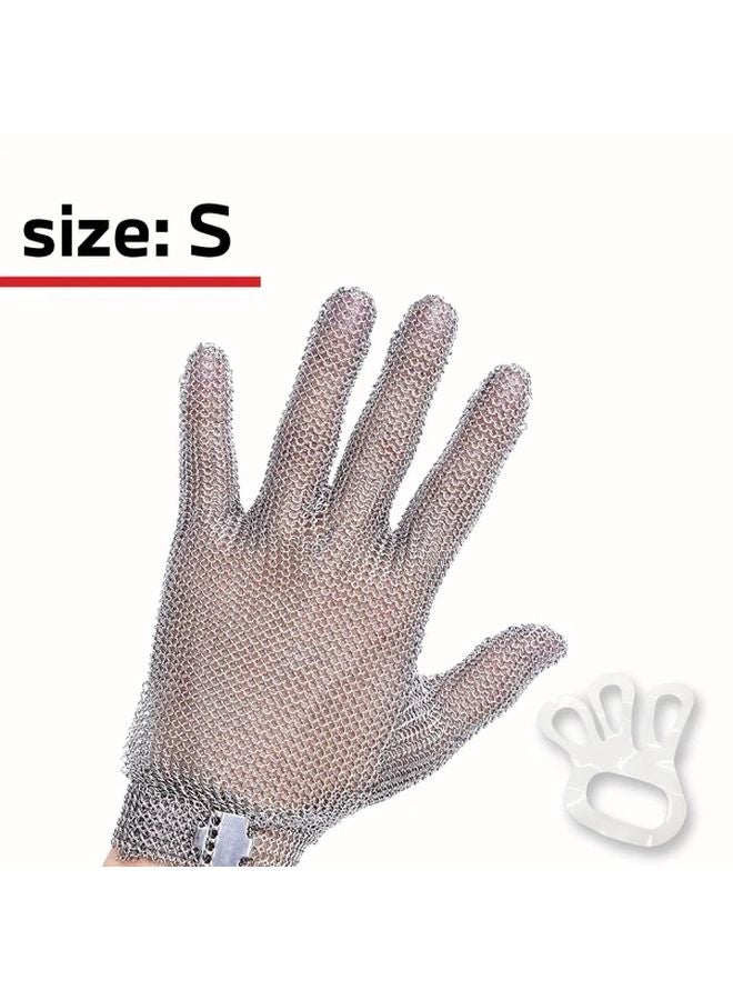 Cut Resistant Stainless Steel Chainmail Glove Size S For Kitchen Butcher And Outdoor Safety - Image 1