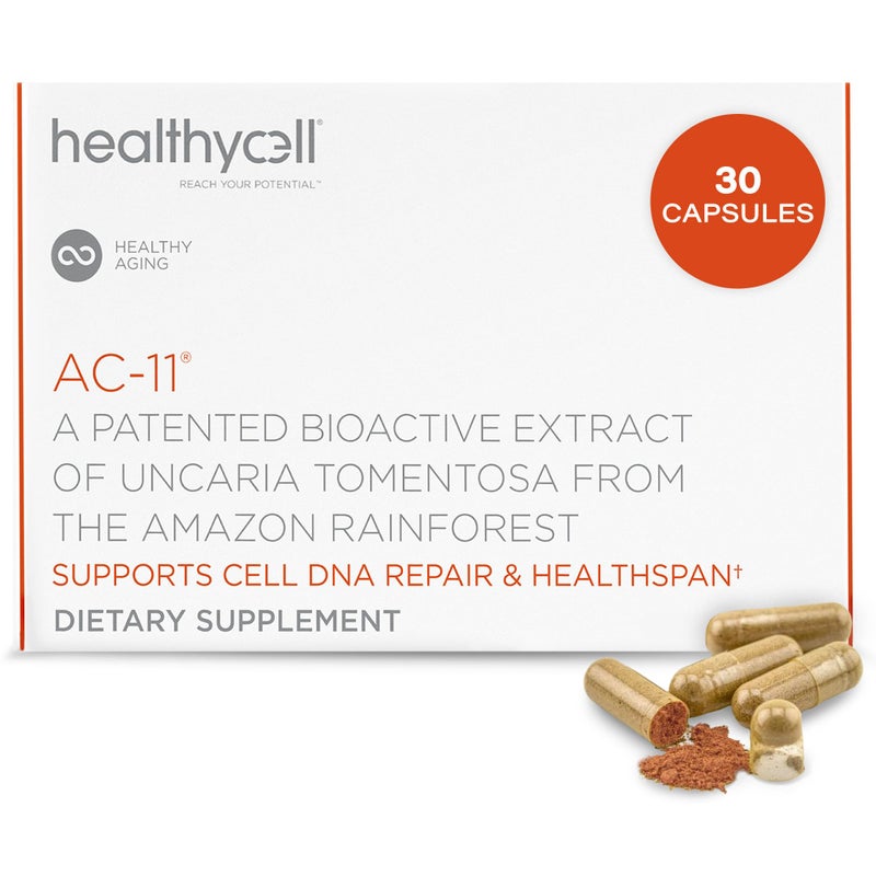 Healthycell AntiAging Supplement for DNA Repair and Stem Cell Health AC11 Bioactive Extract of Uncaria Tomentosa Cats Claw Supports a Healthy Immune System Vegan SoyFree GlutenFree