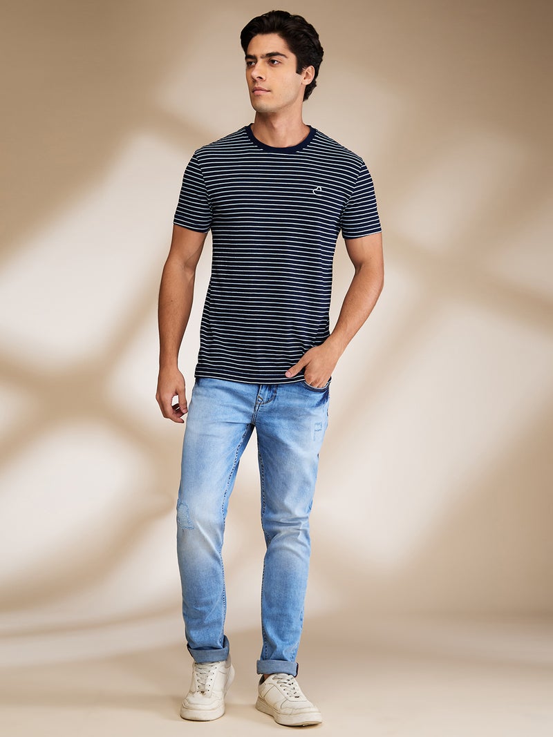 Being Human Dark Wash Crew Neck T-Shirt For Men - Image 2