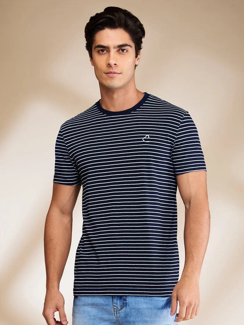 بيينغ هيومان Being Human Dark Wash Crew Neck T-Shirt For Men