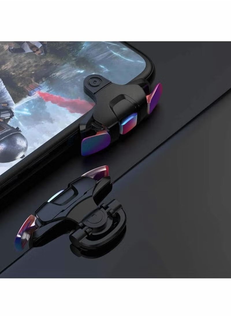 جهاز تحكم هاتف بلوتوث لألعاب PUBG Mobile، مشغل لعبة محسن بأزرار ملونة حساسة للزناد والتصويب لألعاب Knives Out/ Rules of Survival/ Pubg.