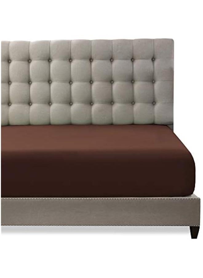 Generic Coffee Twin Fitted Sheet is Made of Brushed Microfiber with Superior Breathability and Softness Compared-The Mattress Covers Have Shrink and Fade Resistant  - Image 1
