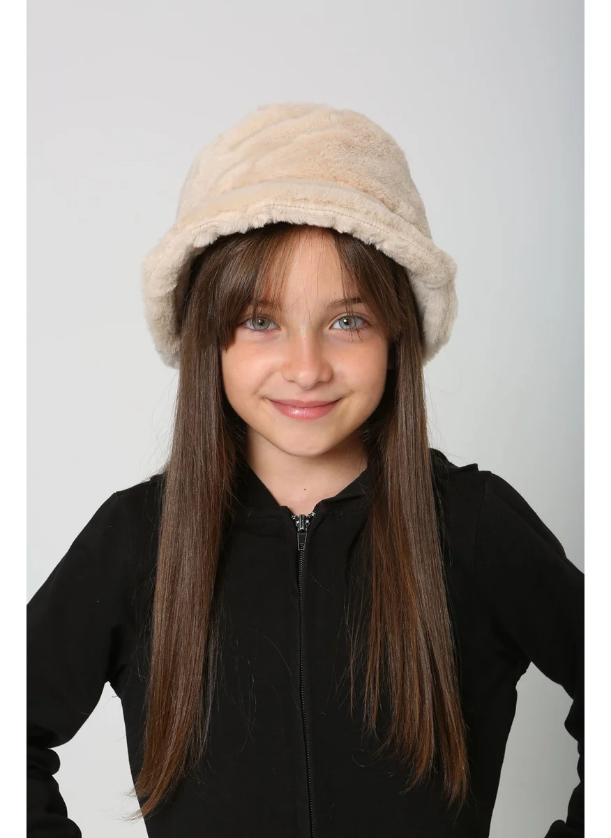 REMSA Kids Plush Bucket Hat Rkş-Ç-01-Beige