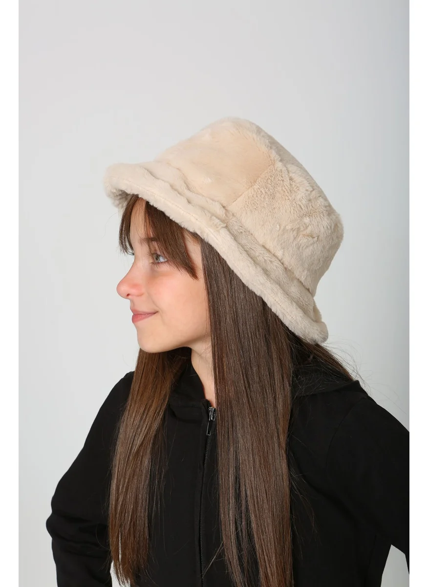 REMSA Kids Plush Bucket Hat Rkş-Ç-01-Beige