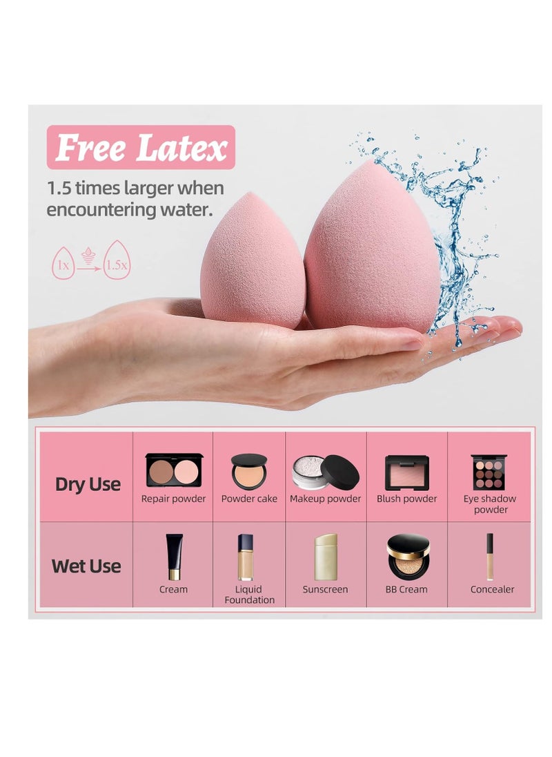 BS Mall Makeup Sponge Set BS-MALL Blender Sponges 7 Pcs for Liquid, Cream, and Powder, Multi-colored with 1 Mini Makeup Sponge Pink (A-Pink)  - Image 3