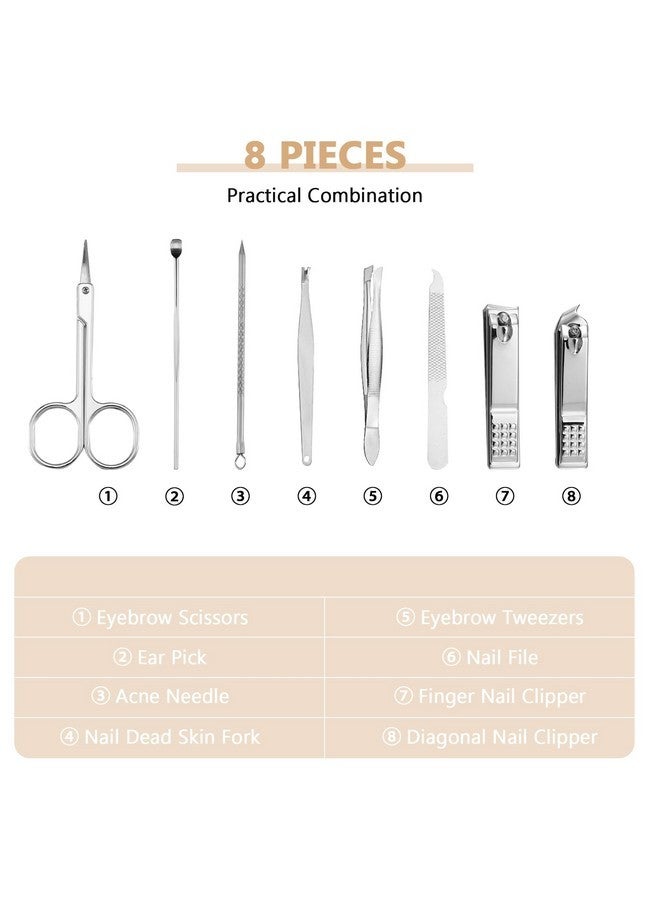 Geosar 12 Sets Manicure Set Nail Clippers Pedicure Kit Stainless Steel Professional Pedicure Set Grooming Kits Nail Care Tools With Luxurious Travel Case For Nail Care (Glitter Rose Gold,8 In 1) - Image 4