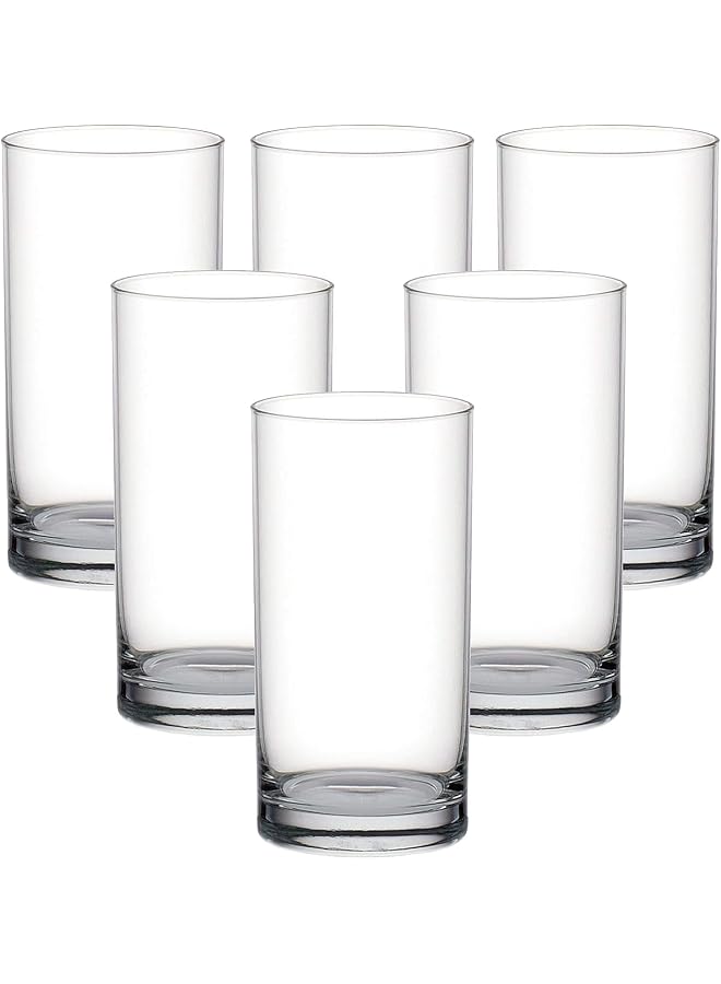 Fin Line Hi Ball Glass, Set Of 6, Clear, 280 Ml, B01210, Highball Glass, Tall Glass, Beverage Glass, Long Drink Glass, Water Glass, Juice Glass