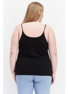 Bar III Women Plus Size Draped Neckline Embellished Tank Top, Black  - Image 4