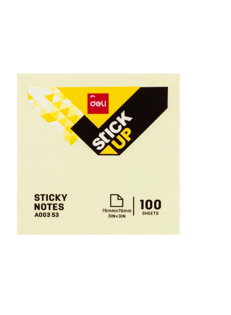 Deli Sticky Note Yellow 76x76 Mm 3x3 1x100 1x12 - Image 2