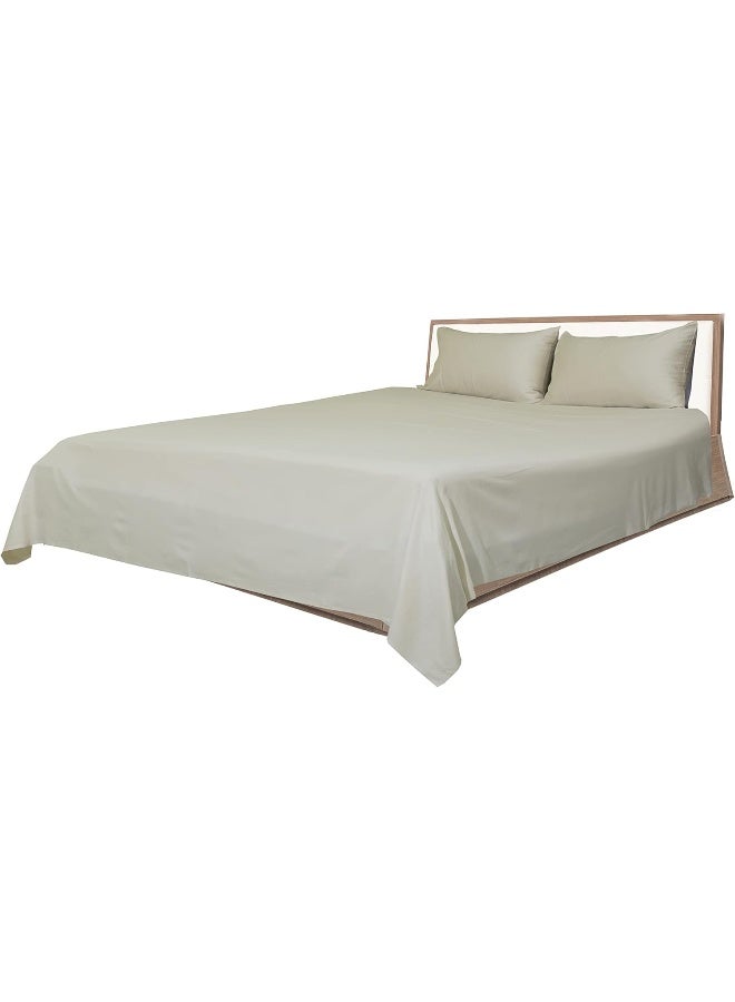 Hotel Linen Klub 2-Piece Single Bed Sheet Set - 1 Bed Sheet (160 x 220cm) + 1 Pillowcase (50 x 75cm), 100% Cotton, 250 Thread Count Cool and Breathable Fabric for Ultimate Comfort Experience, Stone - Image 2