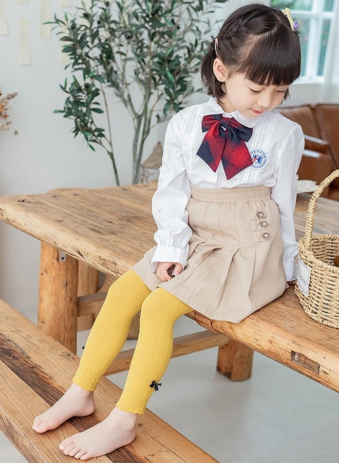 SYGA Girls Leggings Spring and Autumn Cotton Lace Tights for Toddlers Size M, Age 2-4 Years Old(Yellow) - Image 5