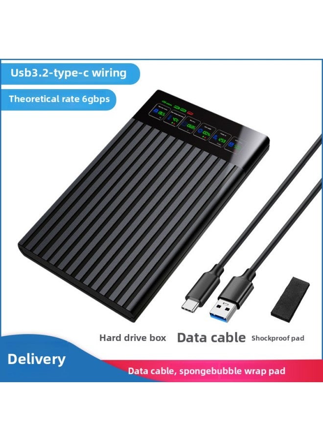 Smart Digital Display 2.5 "Laptop External Type-c Mobile Hard Disk Box SATA Serial Port-Color:U25T-P-AC  - Image 1
