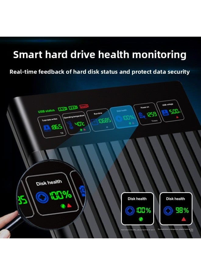 Smart Digital Display 2.5 "Laptop External Type-c Mobile Hard Disk Box SATA Serial Port-Color:U25T-P-AC  - Image 2