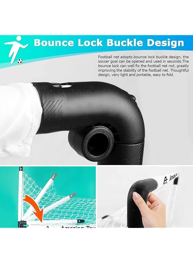 Soccer Goal, No Assembly Required Portable Soccer Goal, with Storage Bag, Pins, Football and Pump Training for Outdoor & Backyard Training Soccer Goals, Lightweight Backyard Workouts for Kids  - Image 2