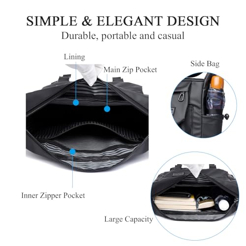 IVESIGN Messenger Bag for Men & Women - Lightweight Crossbody Shoulder Bag for Travel, College & Work - Stylish Satchel Bag with Multiple Compartments, Black Sling Bag for Professionals & Students - Image 5