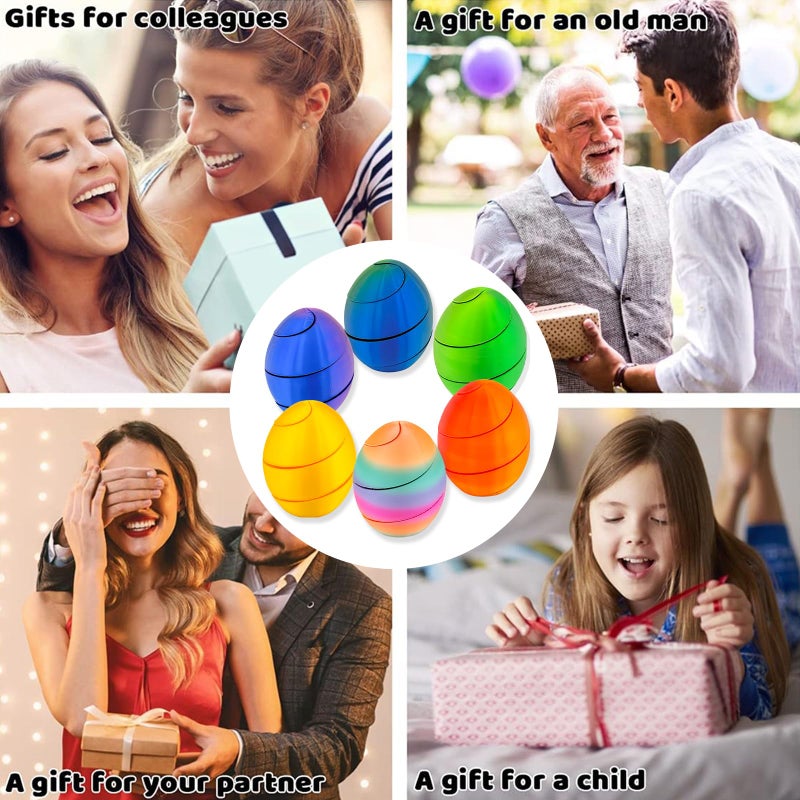 Wercow 6Pcs 3D Printed Spiral Egg Fidget Toy,Easter Eggs ,Easter Toy Egg Relax Anxiety Toy for Kids Easter Basket Stuffer Filler,Family Travel Games Gifts Student Best Gift for Classroom - Image 3