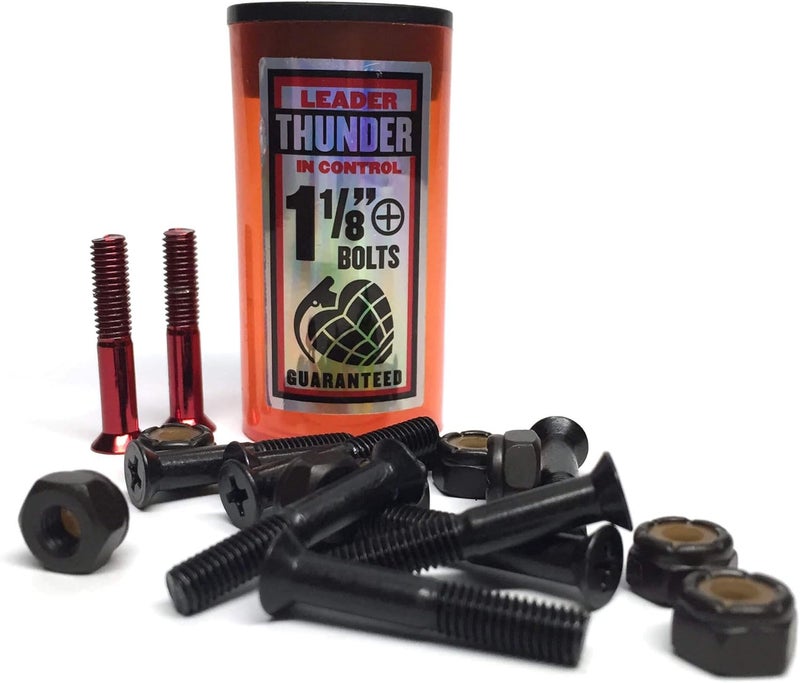 THUNDER Hardware 1 1/8 in Phillips Skateboard RED Bolts - Image 2